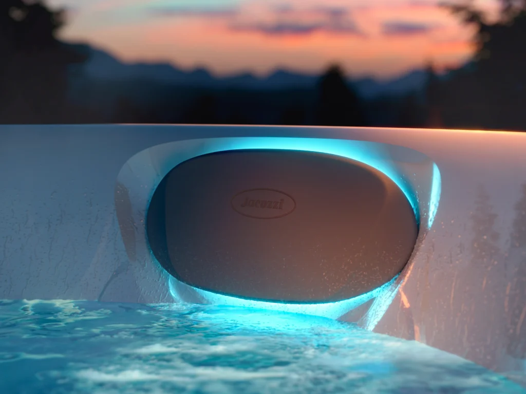 Jacuzzi Spa Pillow close-up at sunset.