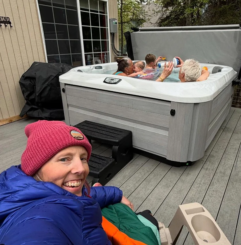 Kikkan randall skiing hot tub